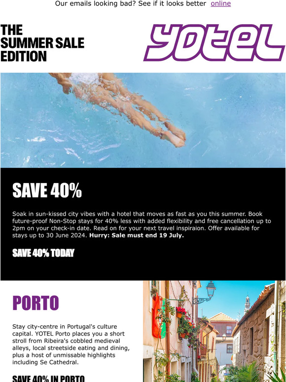 Save 40% With the YOTEL Summer Sale