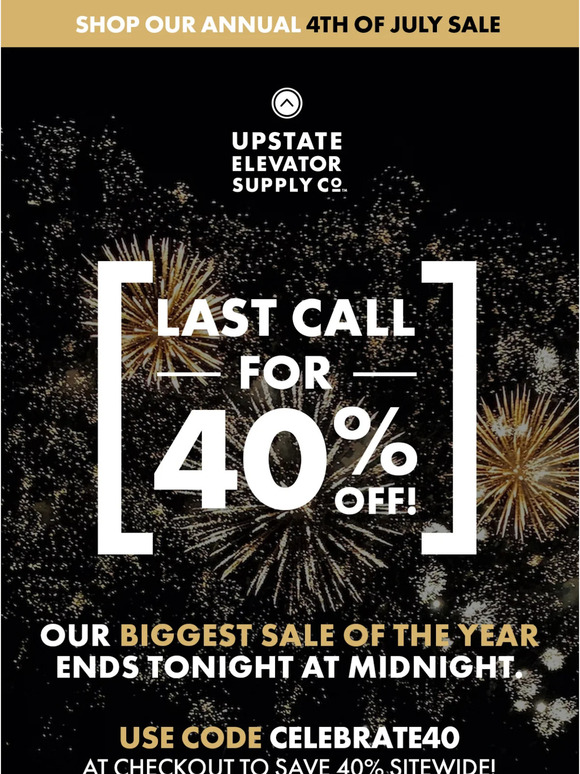 Final Hours—40% Off Sitewide