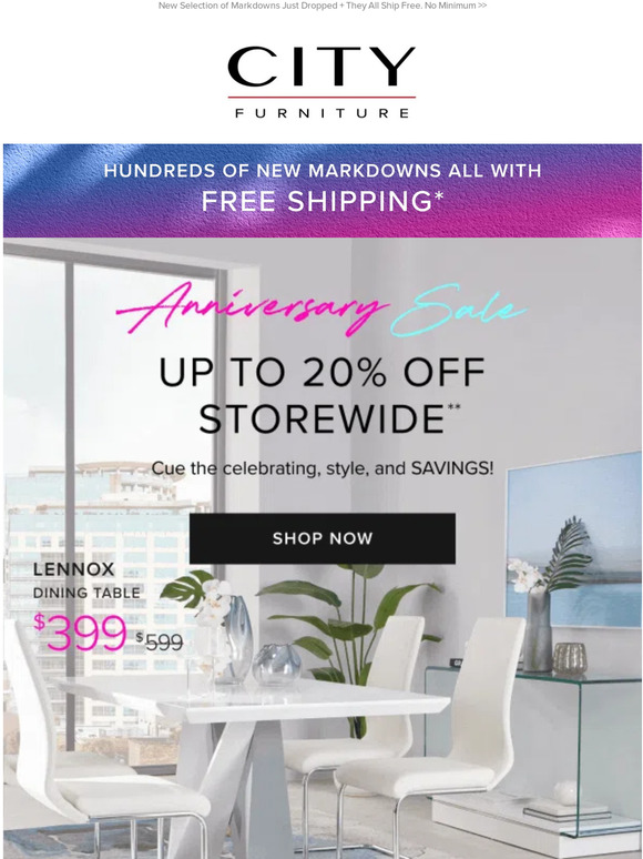 CITY Furniture Our 52nd Anniversary Sale Starts NOW! Milled