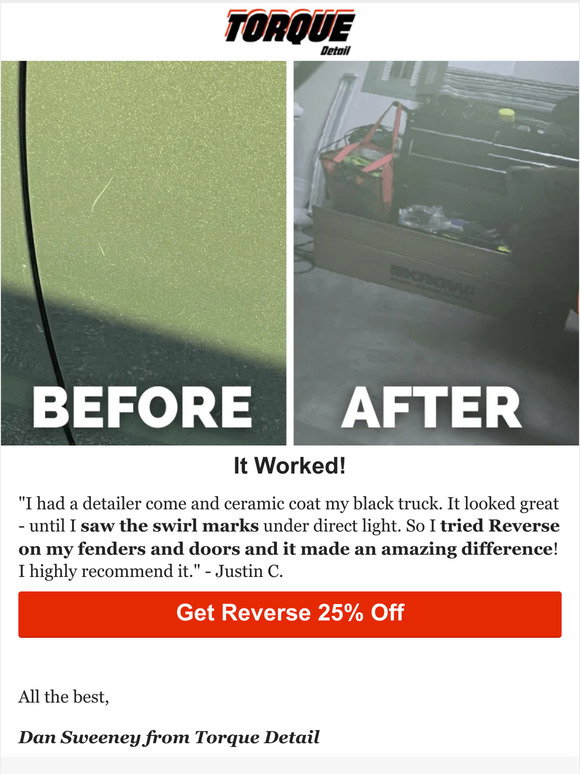 Torque Detail: A detailer left swirl marks, this fixed it! | Milled