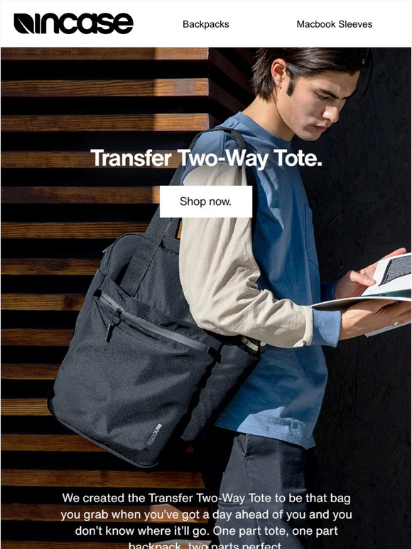 incase: Limitless Carry: The Transfer Two-Way Tote | Milled