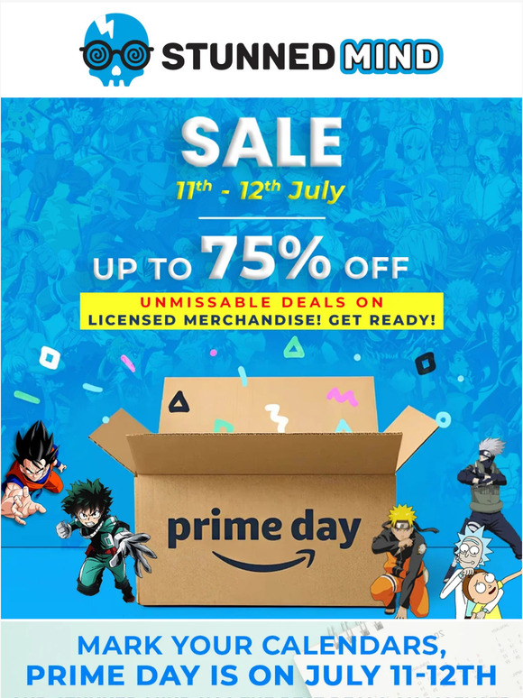 Up To 75% Off on Anime and Pop Culture Merch! Get Ready for Prime Day Deals!