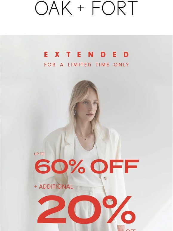 SUMMER SALE EXTENDED — UP TO 60% OFF + ADDITIONAL 20% OFF