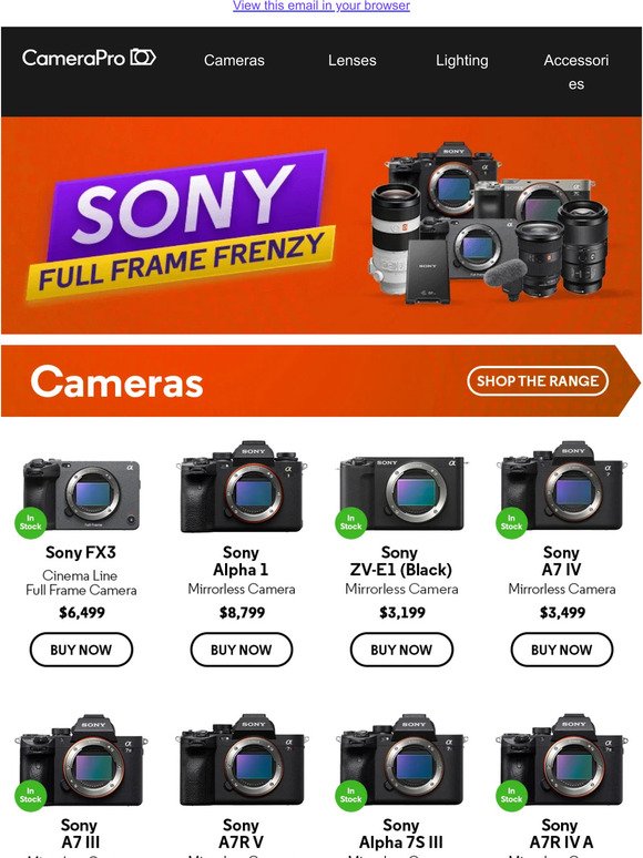 Sony Frenzy Sale: Get the Best Deals on Cameras and Lenses Today!