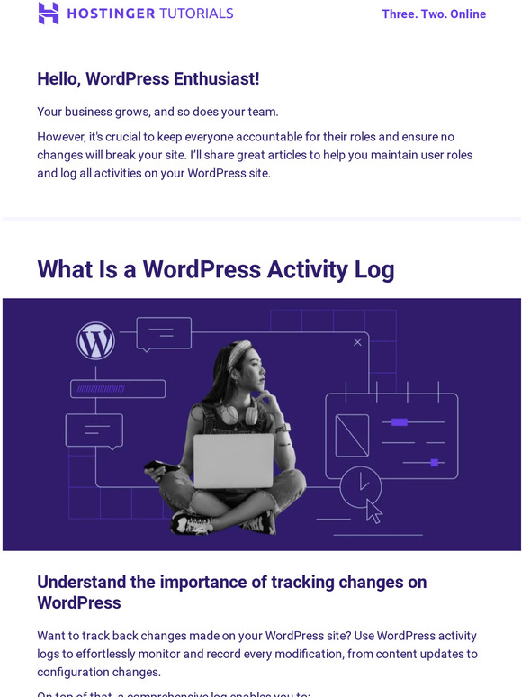 Track changes made on your WordPress site