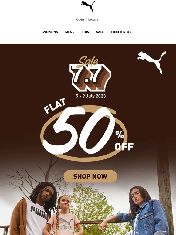 Puma deals flat 50