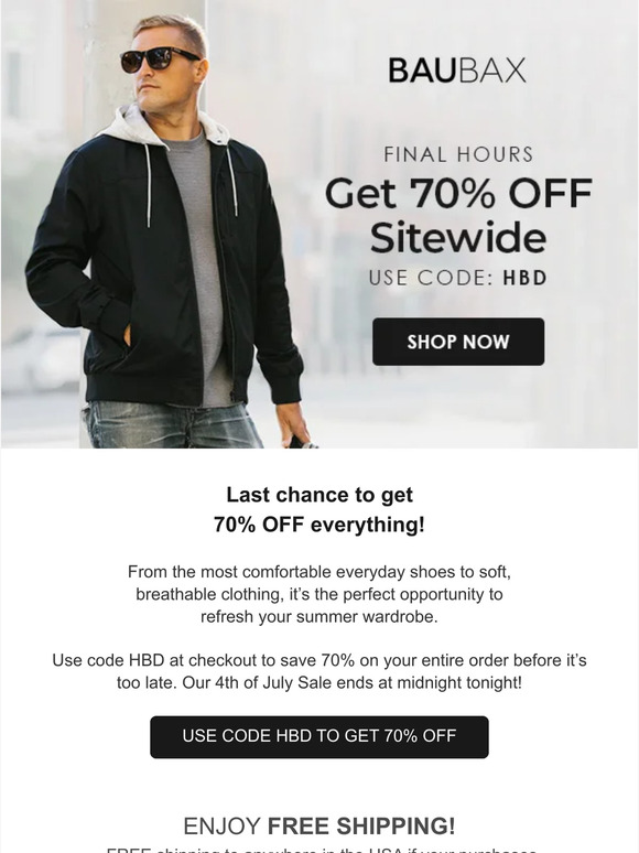 🚨LAST CHANCE! Get 70% OFF Sitewide