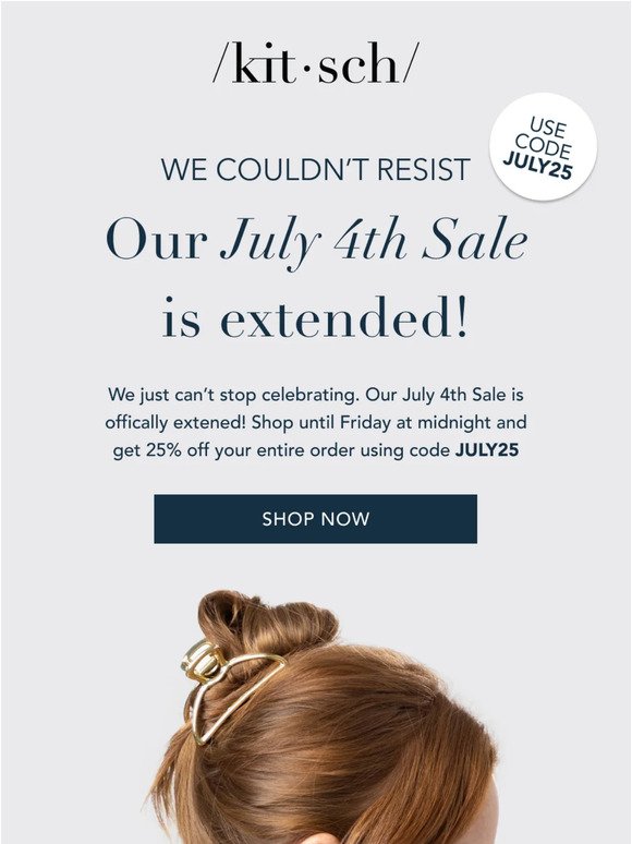 The July 4th Sale is EXTENDED