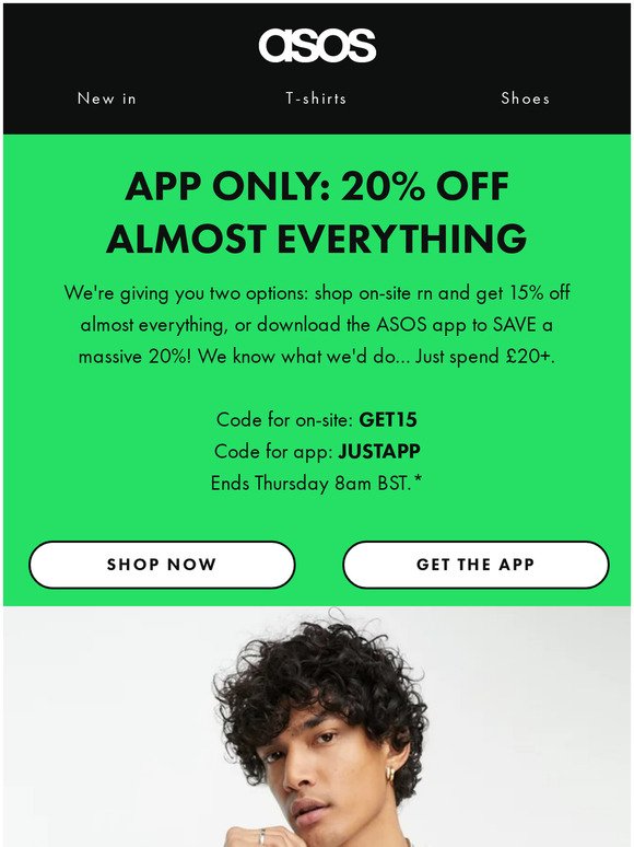 20% off almost everything on the app! 😜