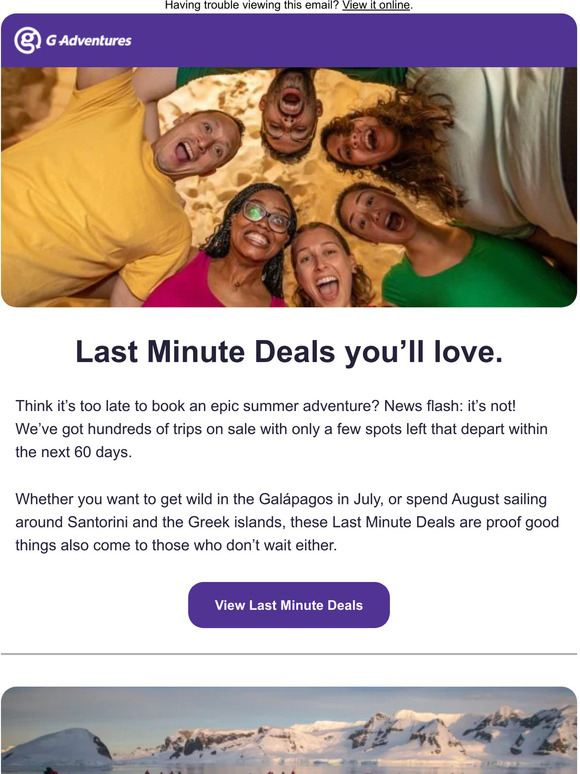 Clear your schedule! We’ve got Last Minute Deals.