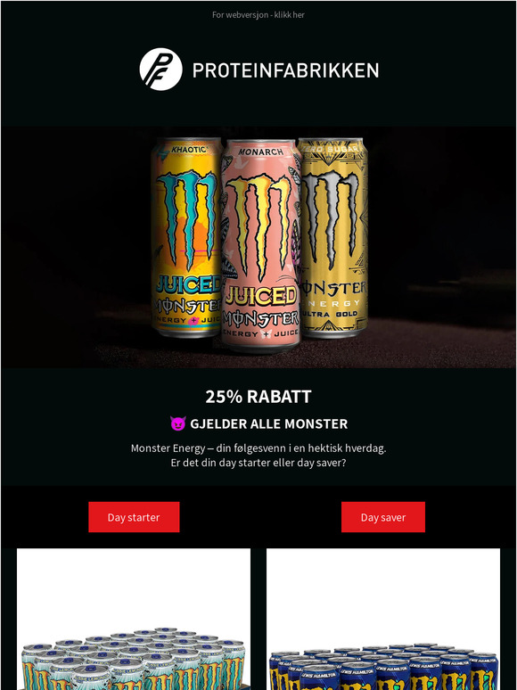 😈 25% på alle Monster!