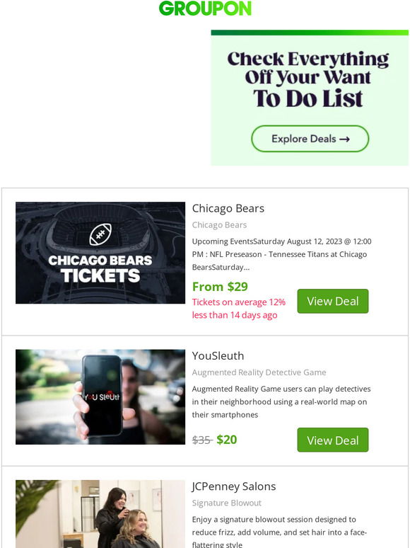 groupon chicago bears tickets