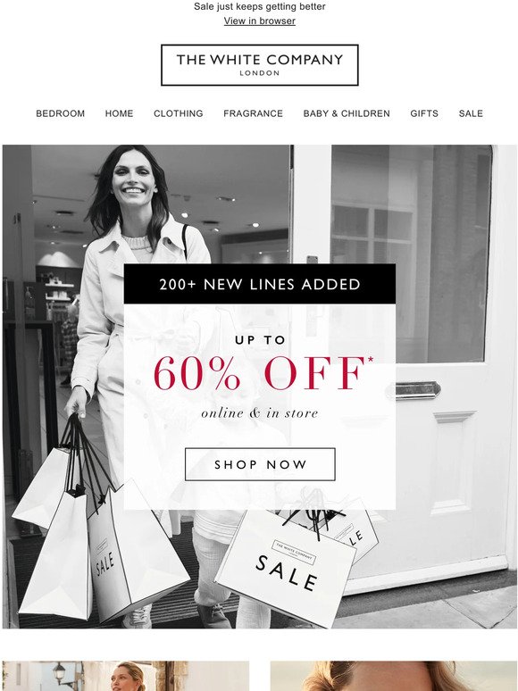 Up to 60% off 200+ new lines