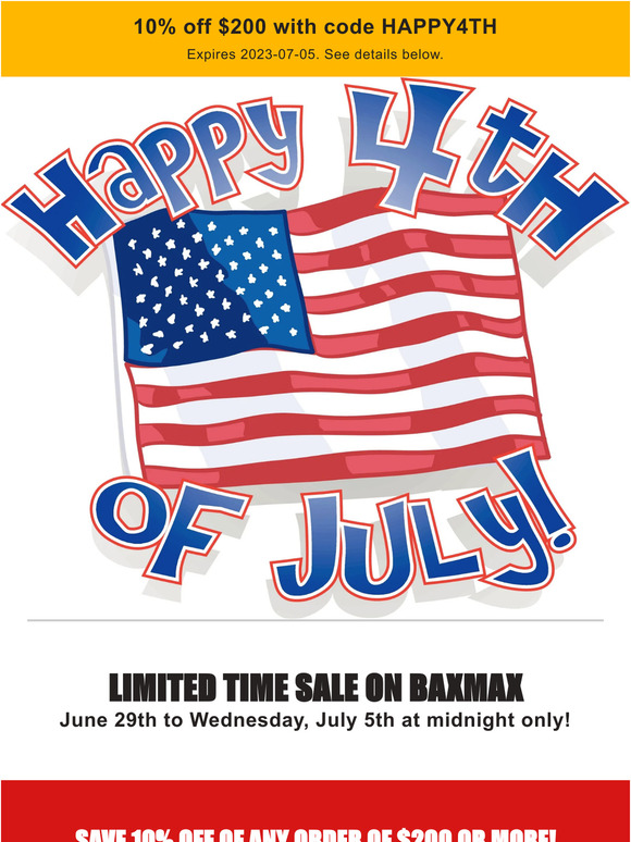 Last chance to save 10% on the BaxMAX holiday promo!