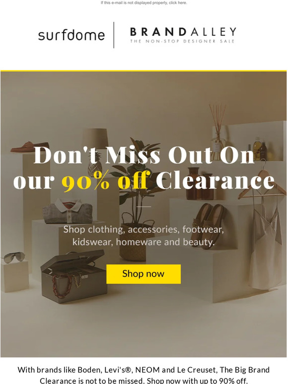 Hey, Get up to 90% off Designer Clearance
