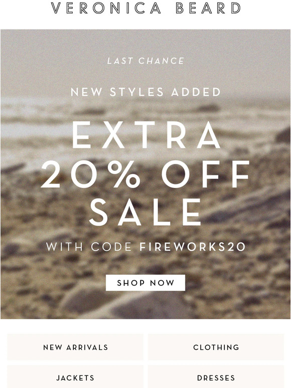 Ends Tonight! Extra 20% Off Sale