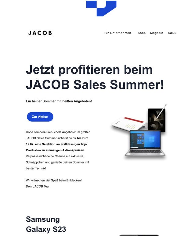 Entdecke den JACOB Sales Summer ☀️
