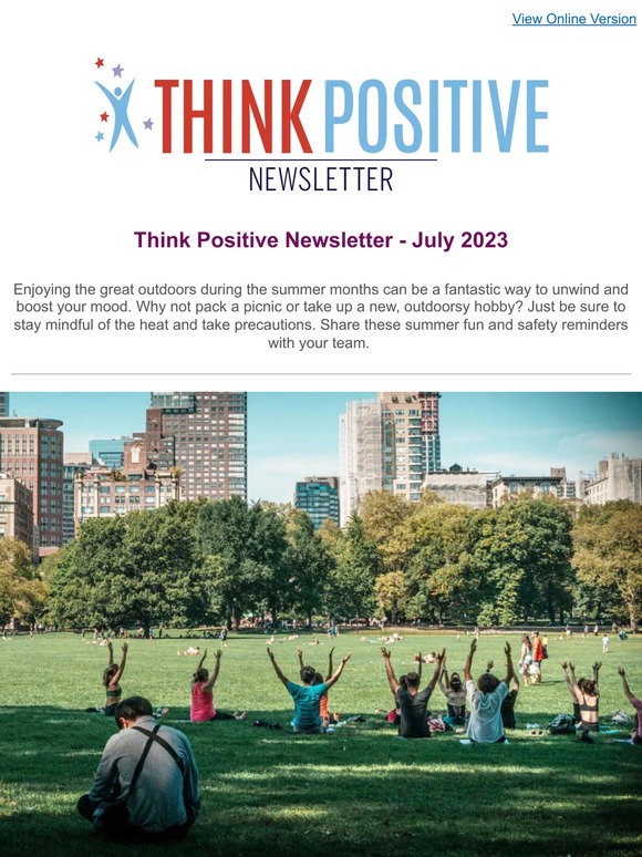 Positive Promotions Think Positive Newsletter July 2023 Encourage