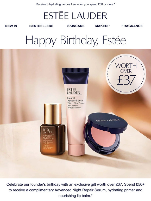 Estée Lauder We're celebrating 🎁 Free birthday gift inside Milled