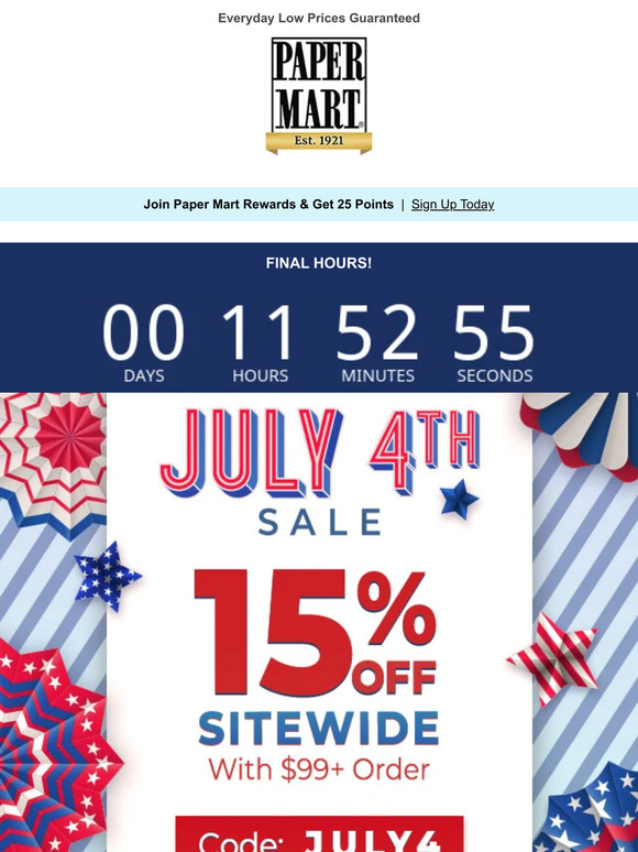 Final Hours! 15 off 99+ Orders Expires Soon Milled