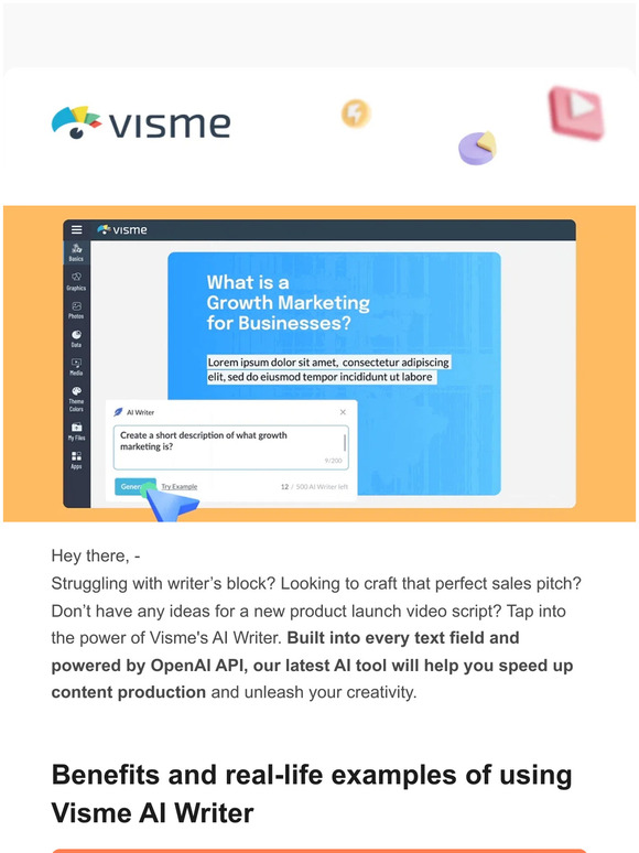 🪶 Introducing Visme AI Writer: A faster way to get things done