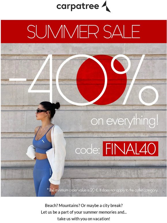 Last stage of summer sale! Find -40% discount code inside!