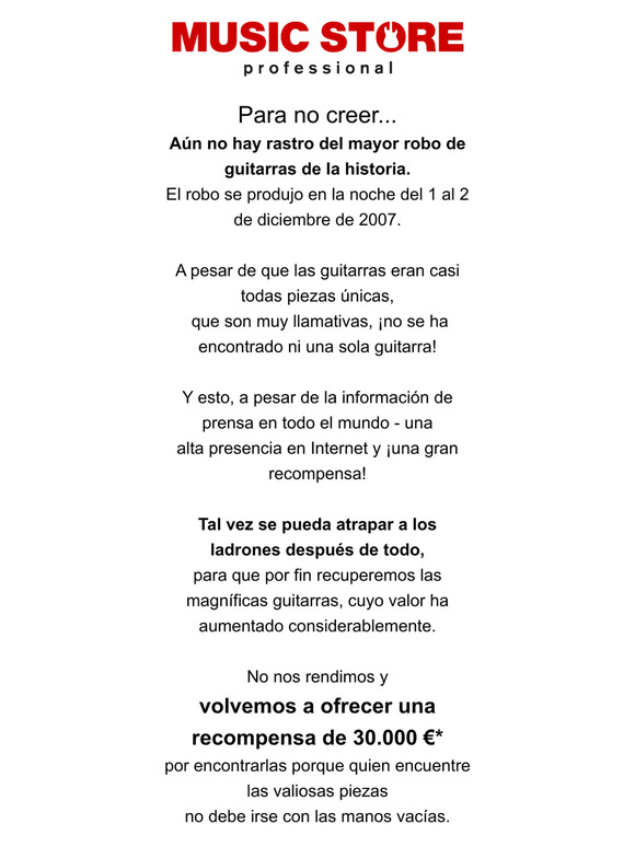 Aún no hay rastro del mayor robo de guitarras de la historia!