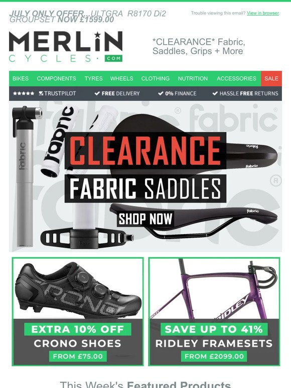*CLEARANCE* Fabric, Saddles, Grips + More