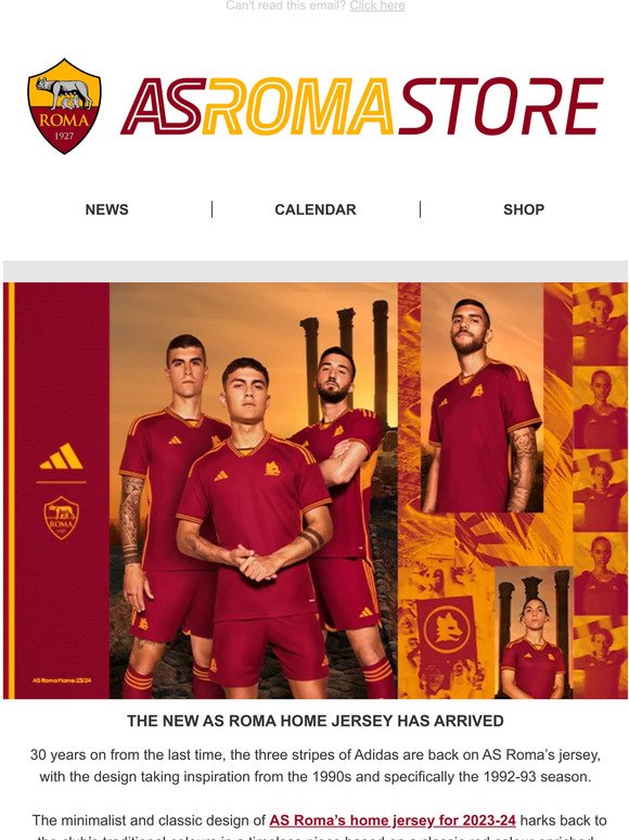 AS ROMA AND ADIDAS UNVEIL THE CLUB’S 23-24 HOME KIT
