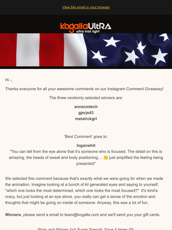 Winners! - Instagram Comment Giveaway