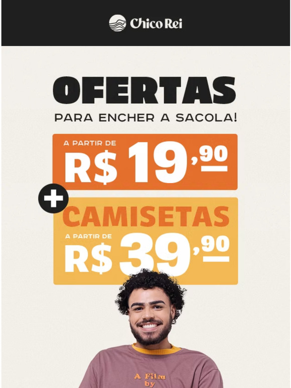 Promo relâmpago: camisetas da Chico Rei estão por R$ 49,90