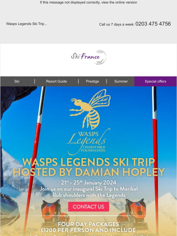 Wasps Legends Ski Trip To Meribel