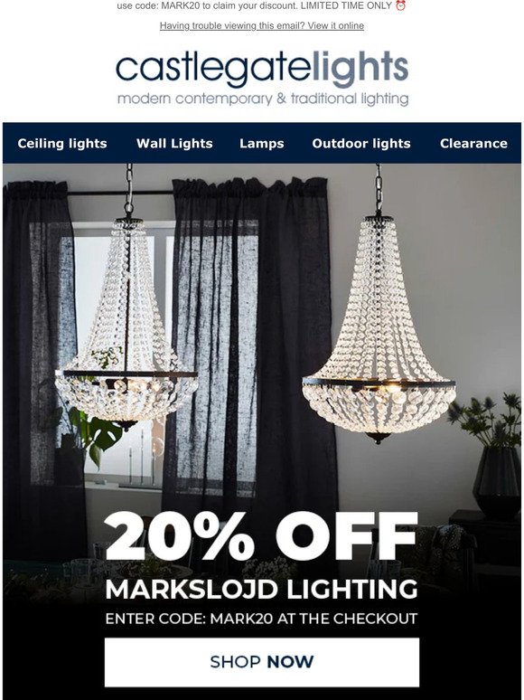 20% off Markslojd Lighting  ✨