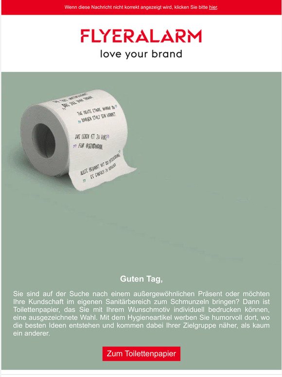 Toilettenpapier – Werbeartikel fürs große Geschäft