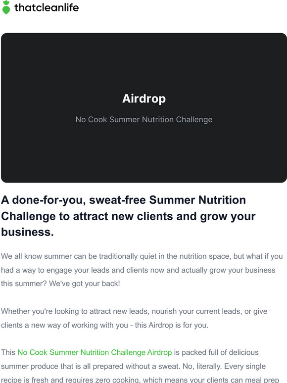 Airdrop: No Cook Summer Nutrition Challenge 🍓
