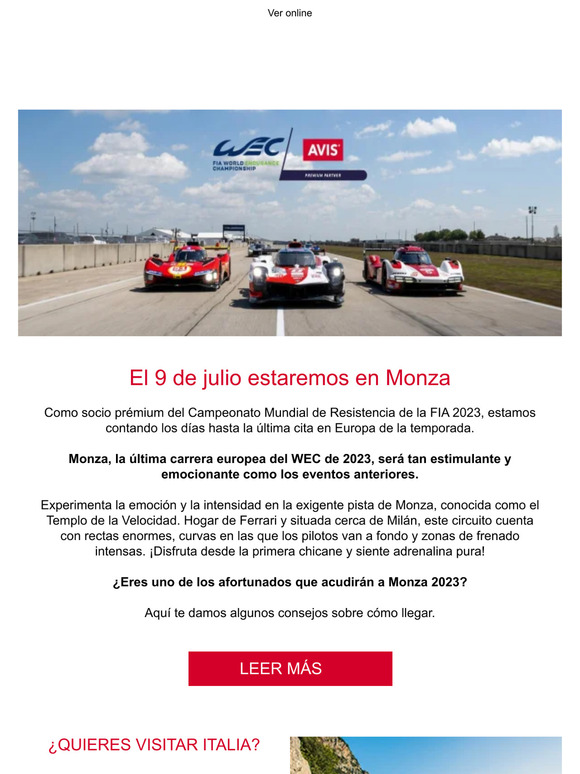 El 9 de julio estaremos en Monza