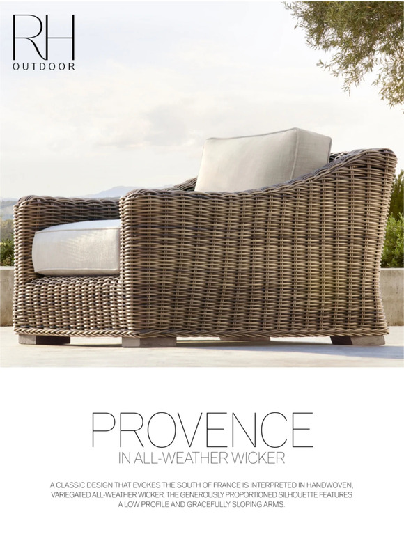 Restoration Hardware Outdoor Collections in AllWeather Wicker