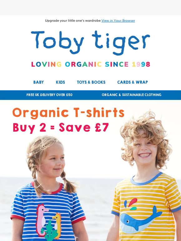 Save £7 on Toby Tiger T-Shirts 🐯👕