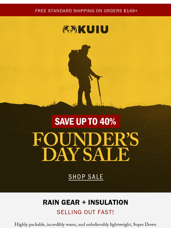 KUIU On Sale Now Super Down ULTRA & Yukon Rain Gear Milled