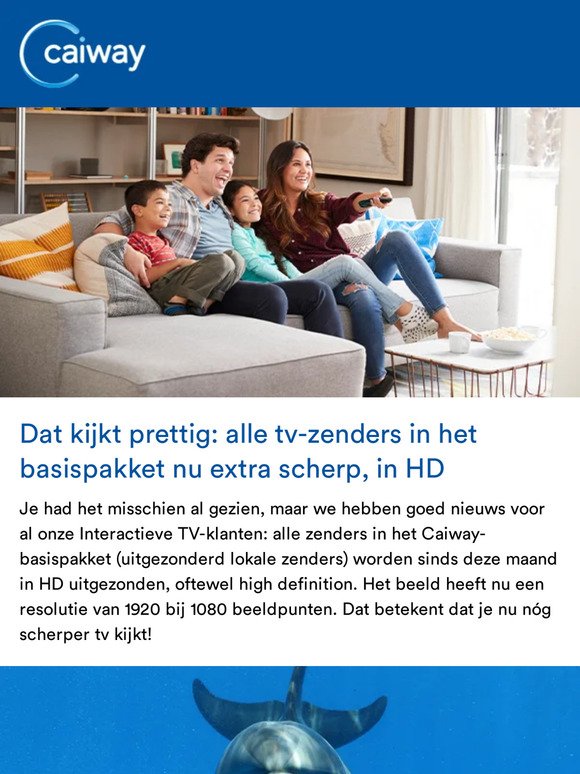 Nu alle zenders HD bij Caiway!