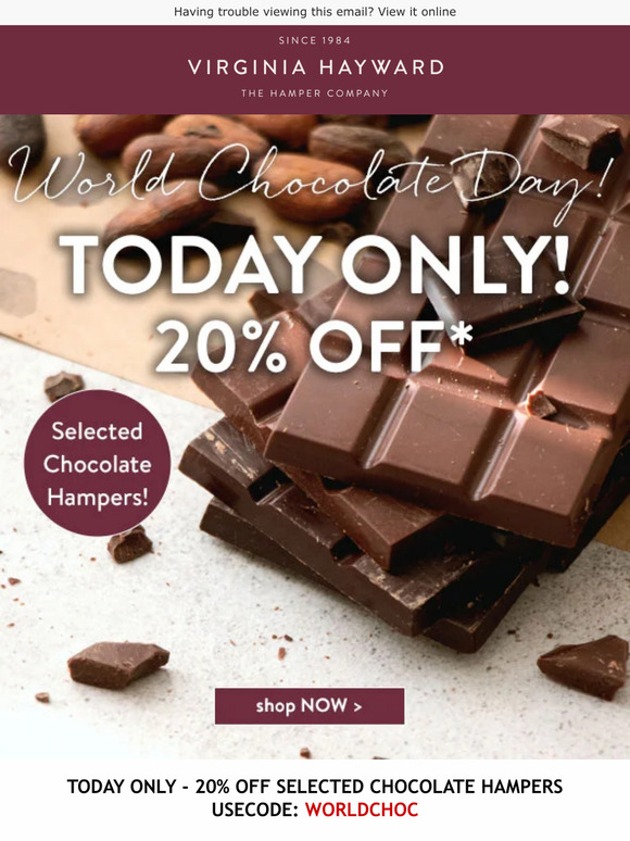 Virginia Hayward Hampers We like you a chocolot 🍫 Milled