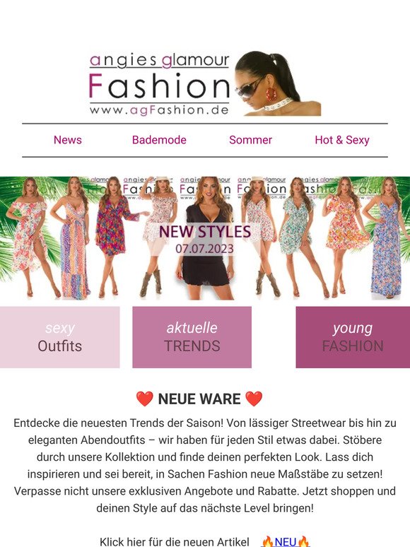 agFashion.de: "Fresh Fashion: Die heißesten Styles jetzt!" - 07.07.23
