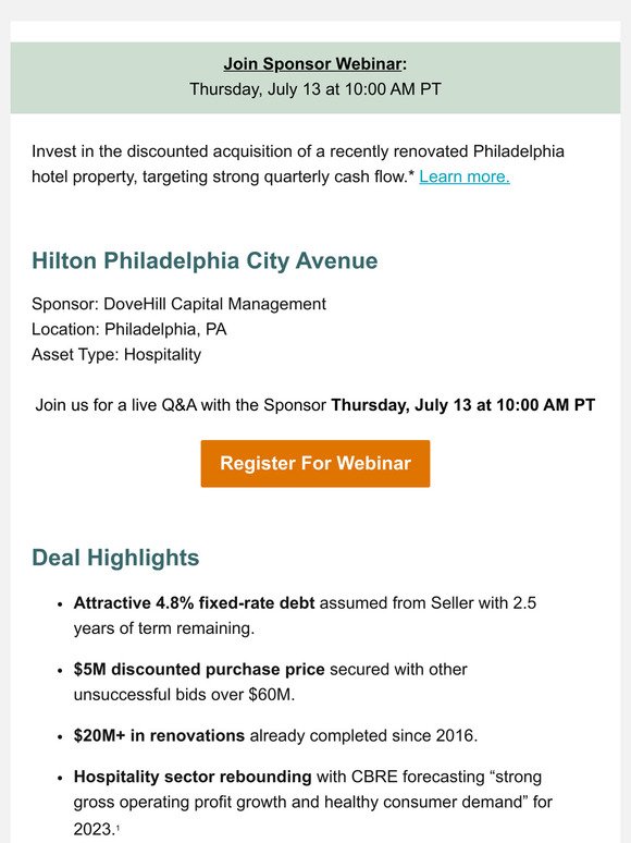 New Offering | Discounted Hilton Hotel Acquisition in Philadelphia