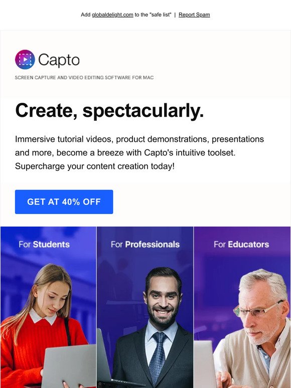Power up your content creation with Capto | Now 40% OFF!