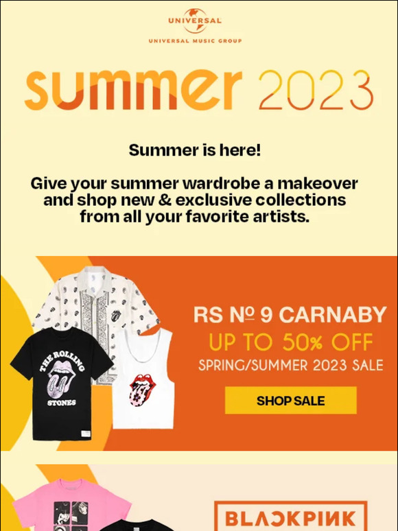 Summer 2023 merch is here - The Rolling Stones, BLACKPINK, & more