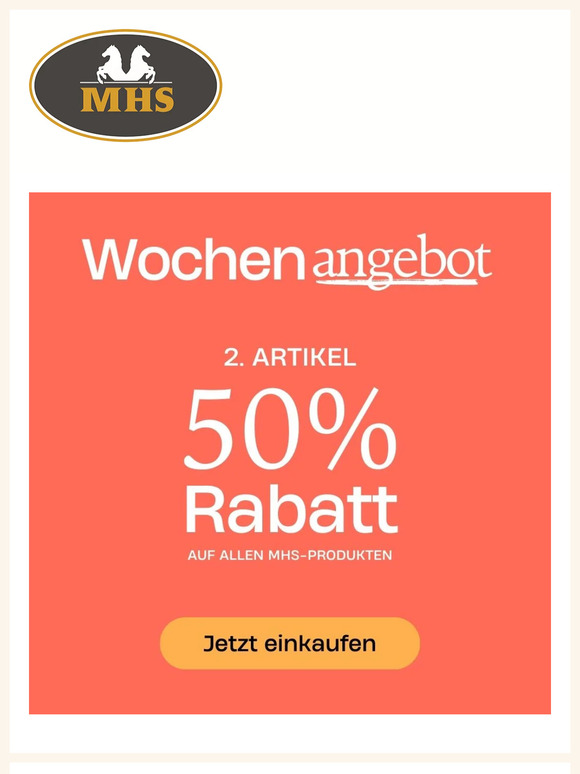 2. Artikel 50 % Rabatt!  Gültig für alle MHS-Produkte