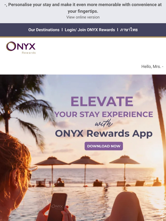 📱 Download ONYX Rewards App and unlock exclusive travel experiences
