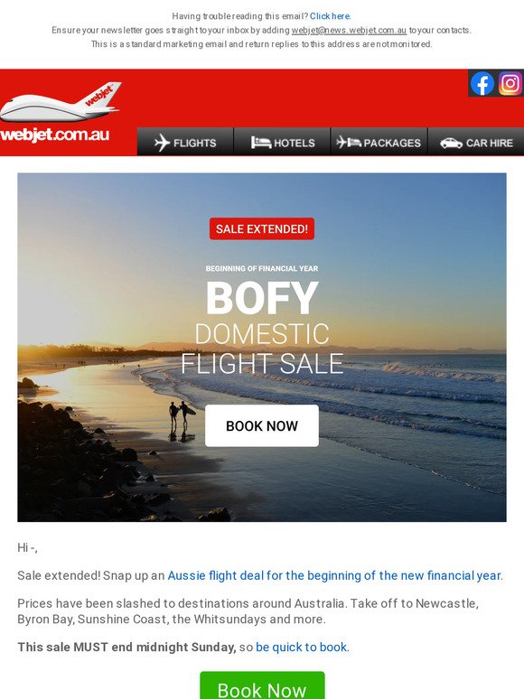 BOFY flight sale extended!
