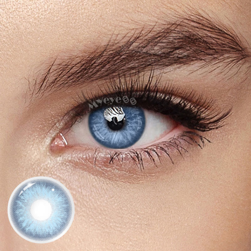 MYEYEBB Rime Blue Colored Contact Lenses