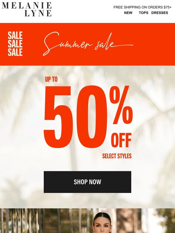 Hot summer, hotter sale ☀️ Up to 50% off